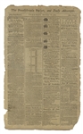 Philadelphia Newspaper From 18 September 1787, Reporting on the Constitutional Convention That Ended a Day Earlier on 17 September, When the U.S. Constitution Was Signed
